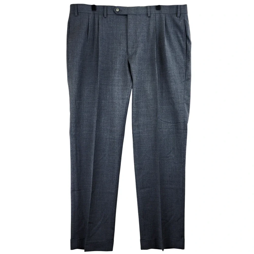 Lauren Ralph Lauren High Performance‎ Wool Pleated Pants Mens 38x30 Grey Cuffed